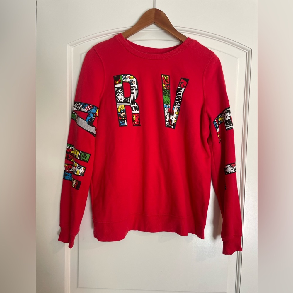 Rare Marvel Red Logo Crewneck Sweatshirt Unisex Size Medium